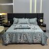  B72 - Bộ Chăn Ga Gối Lụa Thái 4 Món Hướng Dương Xanh 