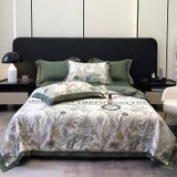  B41 - Bộ Chăn Ga Gối Lụa Thái 4 Món Hoa Nhiệt Đới 