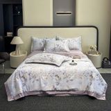  Bộ Chăn Ga Gối 4 Món Cao Cấp Lụa Thái Họa Tiết Hoa 