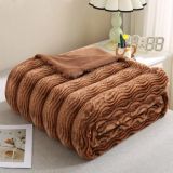  C14 - Chăn Lông Chồn Vân Đá Màu Nâu Đậm 