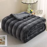  C13 - Chăn Lông Chồn Vân Đá Màu Xám Đậm 