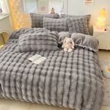  Bộ Chăn Ga Gối Nỉ Lông Cáo Xám Nhạt 