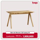  Bàn ăn Gỗ cao su Màu gỗ sáng BRAVEN 