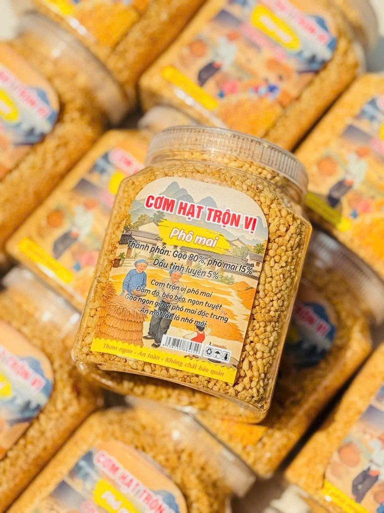 Cơm Hạt Rang Giòn Trộn Phô Mai Thơm Ngon Nứt Mũi - Ăn Vặt Api Food