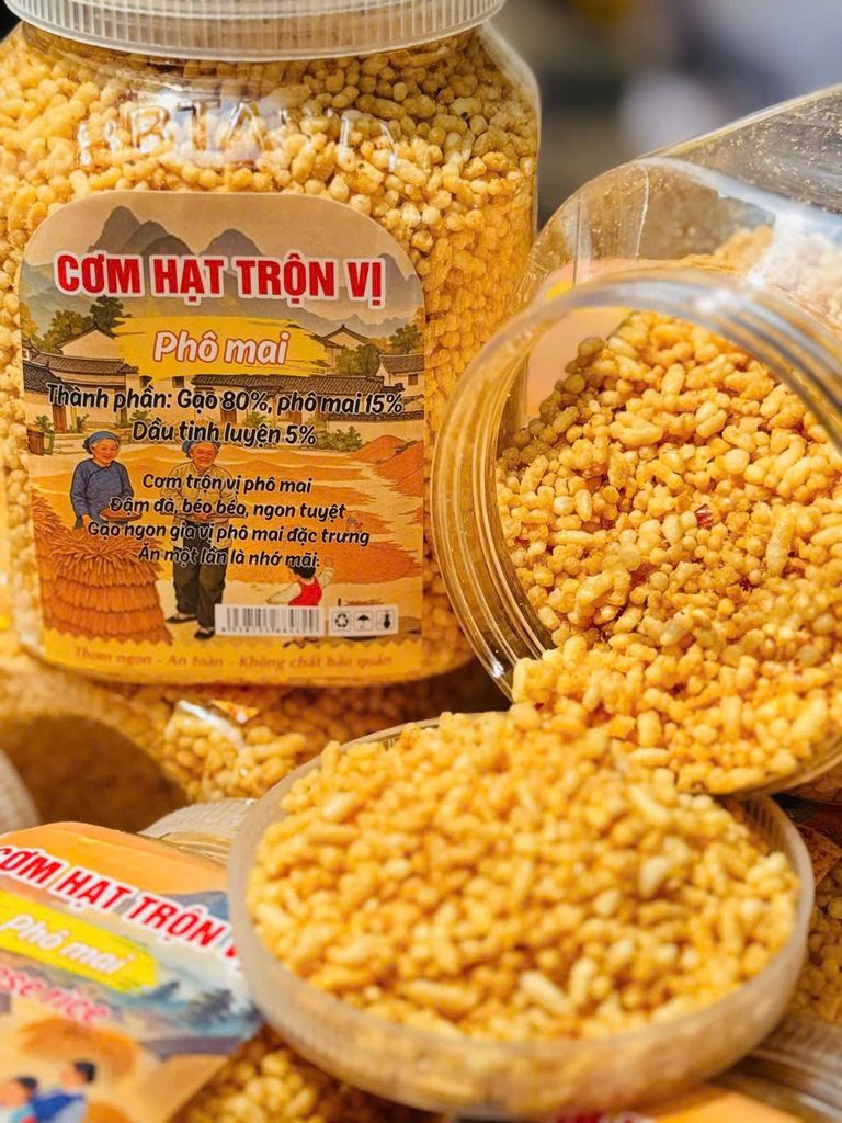 Cơm Hạt Rang Giòn Trộn Phô Mai Thơm Ngon Nứt Mũi - Ăn Vặt Api Food