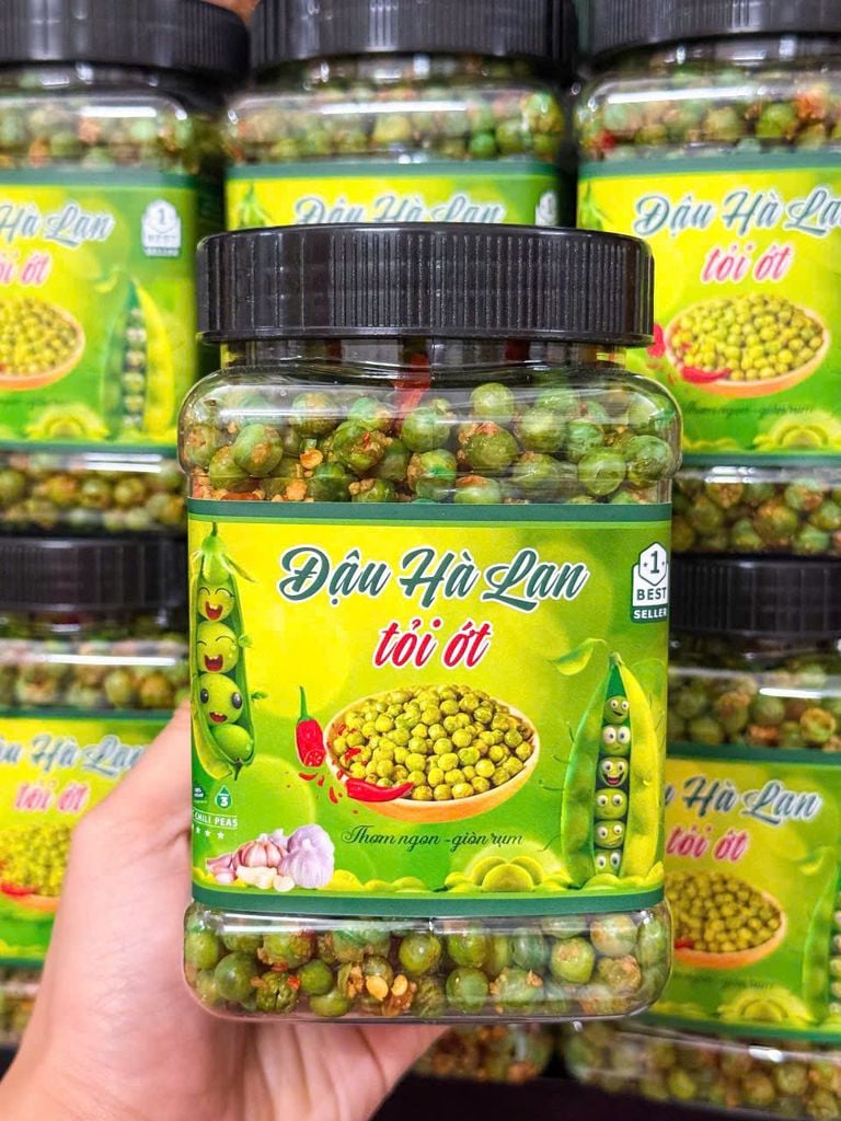 Đậu Hà Lan Tỏi Ớt Thơm Ngon Giòn Rùm Rụm 500gr