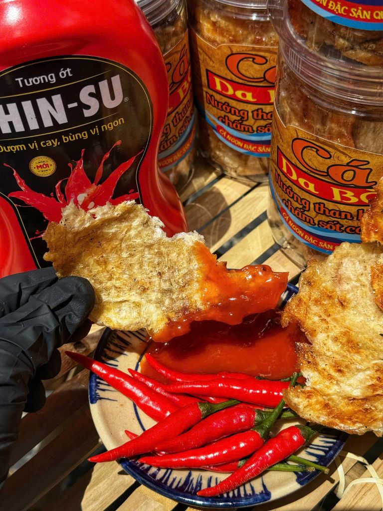 Cá Da Bò Nướng Than Hồng Chấm Sốt Cay - Ăn Vặt Api Food