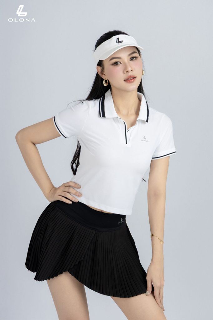 Áo Polo Croptop Thể Thao Nữ Olona Sports Form Ôm Tôn Dáng Tập Pickleball Tennis Golf H18