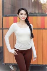 Áo Thun Tay Dài Pilates Yoga Gym Nữ Olona Sports H36 – Ôm Dáng, Mềm Mát, Co Giãn Thoải Mái