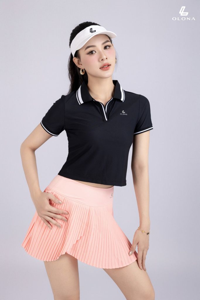 Chân Váy Xếp Ly Vạt Chéo Thể Thao Nữ Olona Tôn Dáng Thoáng Mát Tập Pickleball Tennis V25