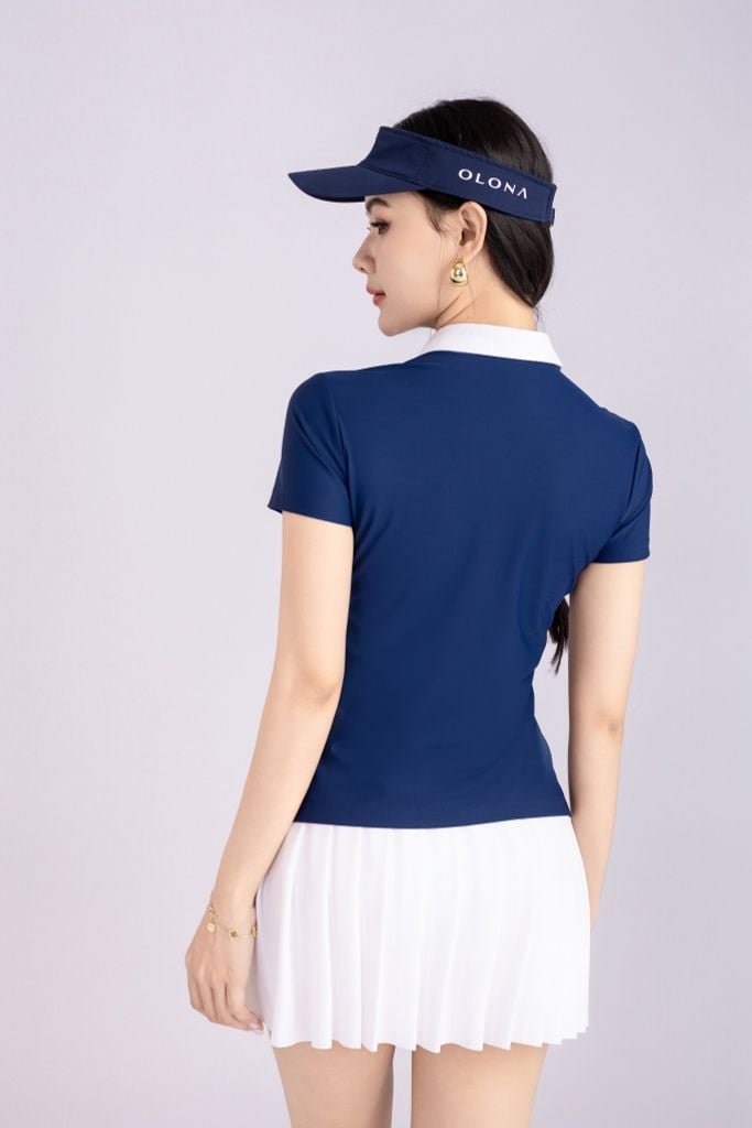 Áo Polo Thể Thao Nữ Phối Màu Thoáng Mát Tập Pickleball Tennis Golf Olona Sports H19