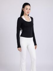 Áo Thun Dài Tay Ôm Dáng Vải Mềm Mát Tập Pilates Yoga H36