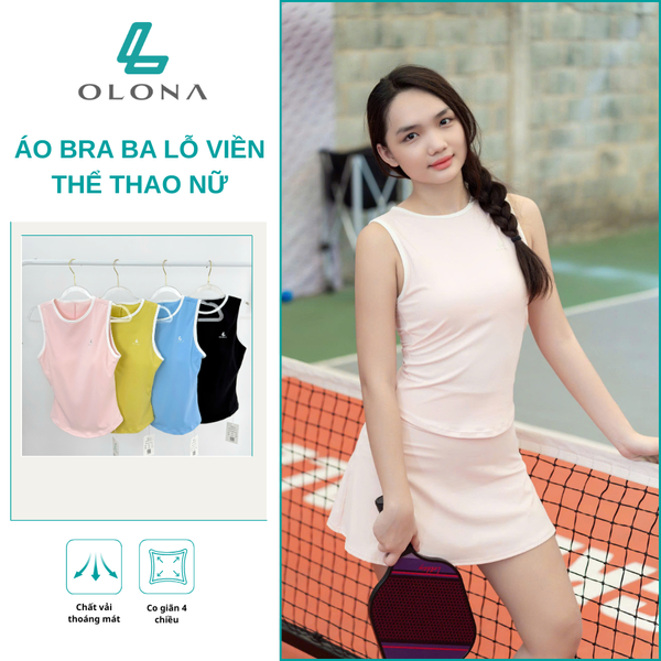 Áo Bra Ba Lỗ Viền Thể Thao Nữ Olona Sports Co Giãn 4 Chiều Vải Mát Mặc Tập Gym Yoga H9