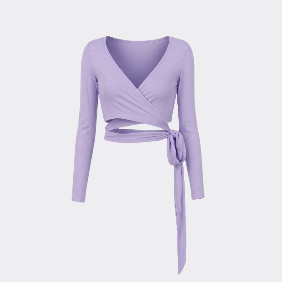 Áo Khoác Thiết Kế Đắp Chéo Buộc Eo Tập Pilates Yoga Gym H35