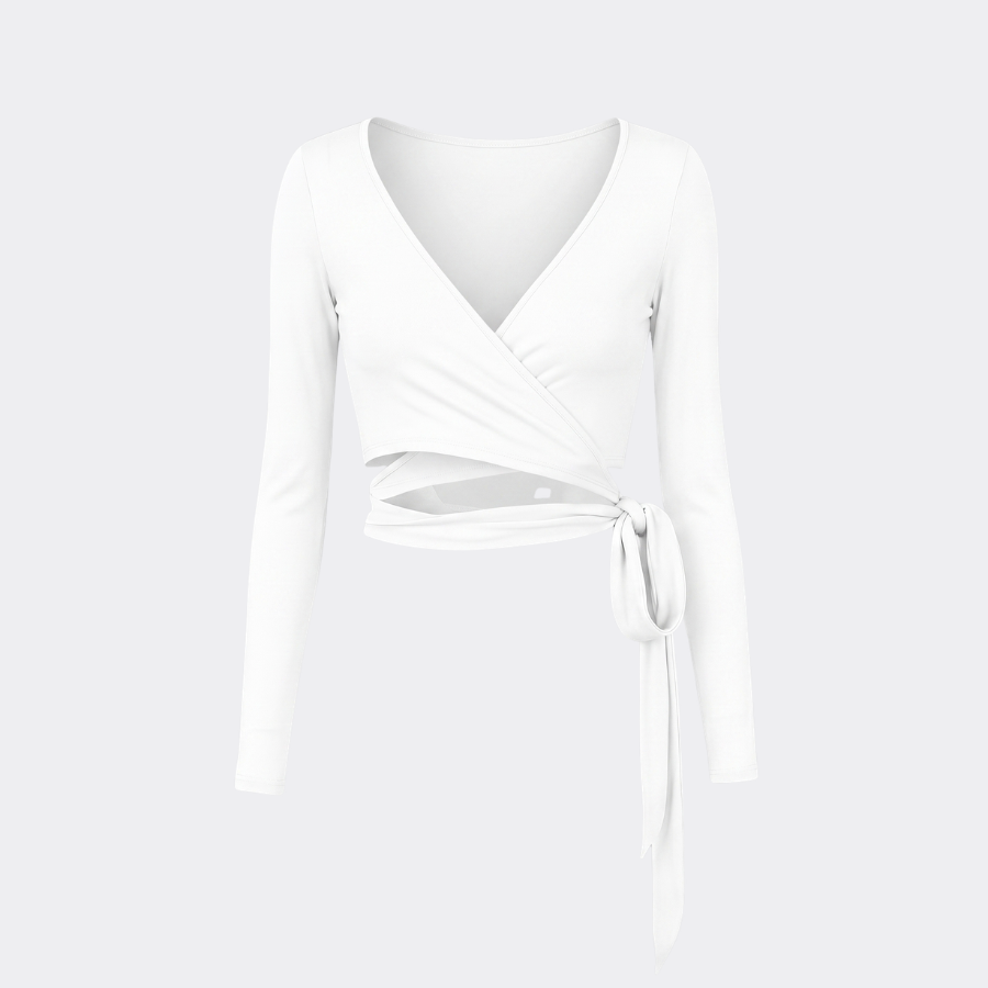 Áo Khoác Thiết Kế Đắp Chéo Buộc Eo Tập Pilates Yoga Gym H35