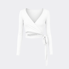 Áo Khoác Thiết Kế Đắp Chéo Buộc Eo Tập Pilates Yoga Gym H35