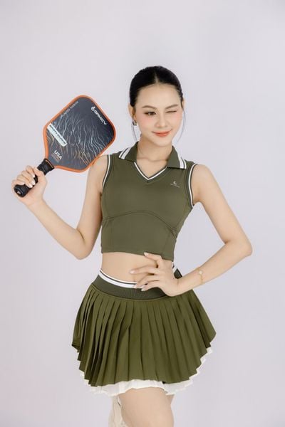 Áo Croptop Có Cổ Phối Viền Thể Thao Nữ Olona Sports H29