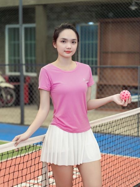 Áo Thể Thao Nữ Tay Ngắn Olona Sports Chất Mềm Co Giãn Mặc Tập Gym Chạy Bộ Tennis H10