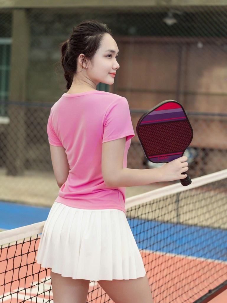 Áo Thể Thao Nữ Tay Ngắn Olona Sports Chất Mềm Co Giãn Mặc Tập Gym Chạy Bộ Tennis H10