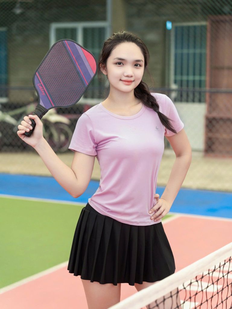 Áo Thể Thao Nữ Tay Ngắn Olona Sports Chất Mềm Co Giãn Mặc Tập Gym Chạy Bộ Tennis H10