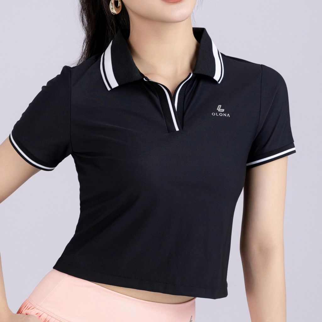 Áo Polo Croptop Thể Thao Nữ Olona Sports Form Ôm Tôn Dáng Tập Pickleball Tennis Golf H18