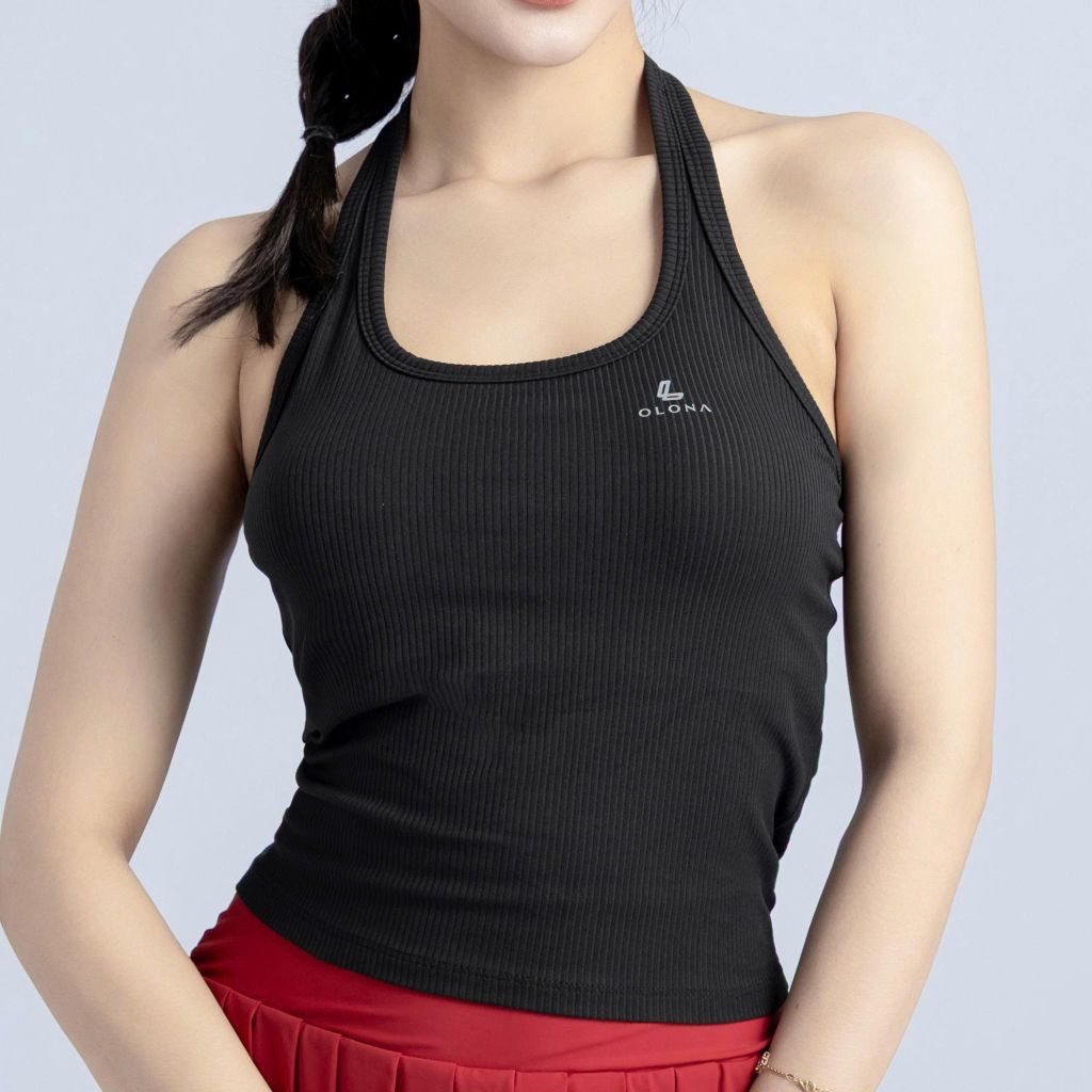 Áo Yếm Gân Thể Thao Nữ Olona Sports Chất Co Giãn Mát Mịn Tập Pickleball Gym Yoga H17
