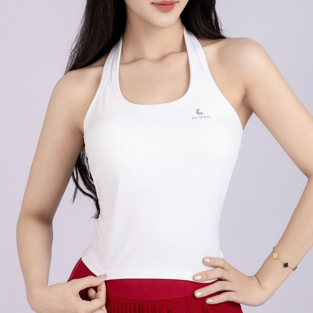 Áo Yếm Gân Thể Thao Nữ Olona Sports Chất Co Giãn Mát Mịn Tập Pickleball Gym Yoga H17