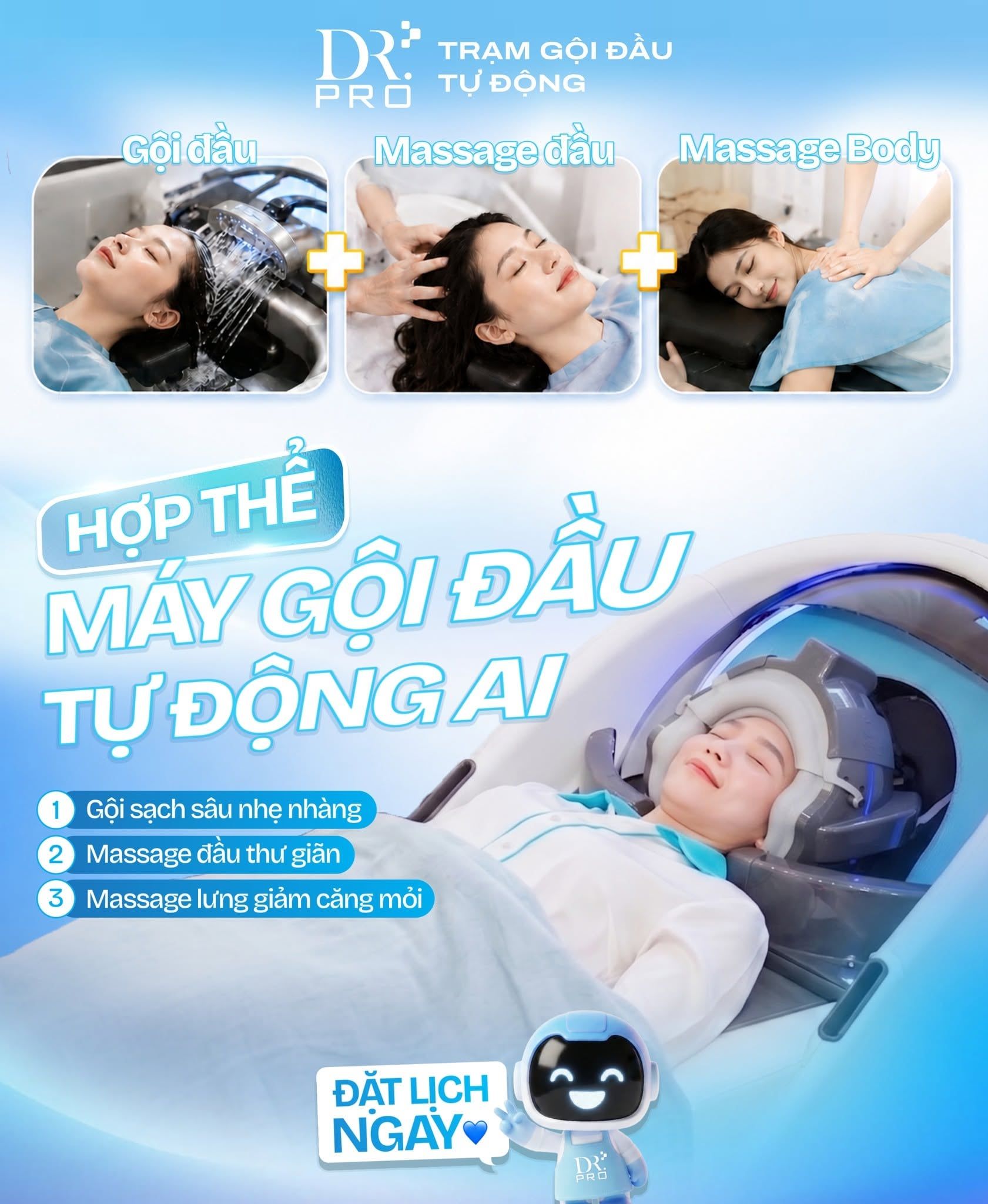  Máy gội đầu tự động AI |Smart AI  Hair Washing Machine 