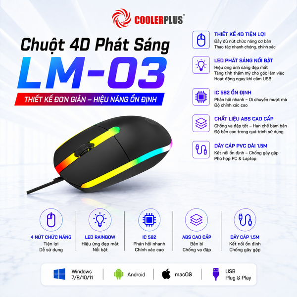  Chuột 4D Phát Sáng LM-03 