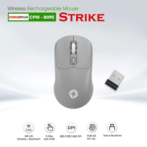  Chuột sạc Bluetooth + Wireless 2.4Ghz CPM-B09 