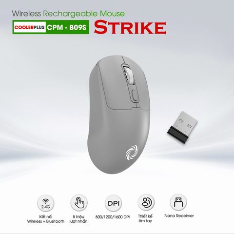  Chuột sạc Bluetooth + Wireless 2.4Ghz CPM-B09 