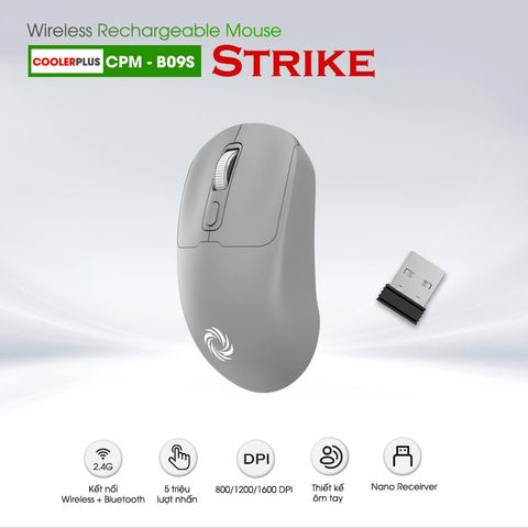 Chuột sạc Bluetooth + Wireless 2.4Ghz CPM-B09 