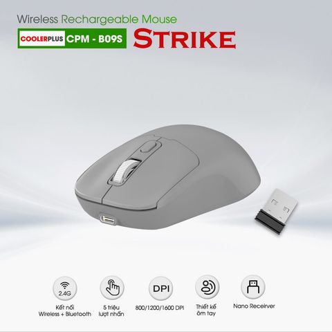  Chuột sạc Bluetooth + Wireless 2.4Ghz CPM-B09 