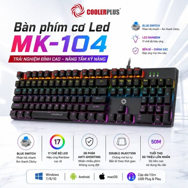  Bàn phím cơ Led MK-104 