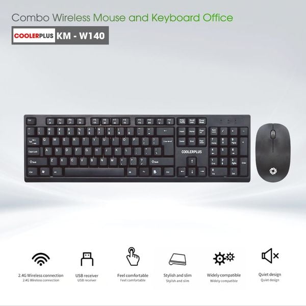  Bộ Combo bàn phím chuột không dây W140 