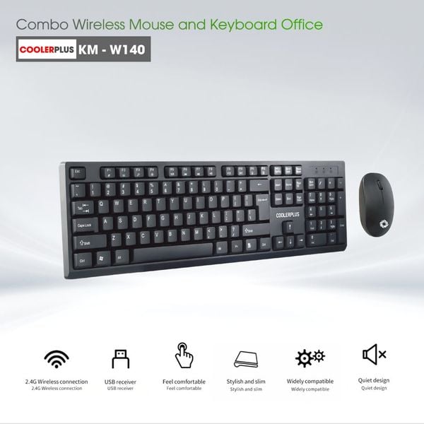  Bộ Combo bàn phím chuột không dây W140 