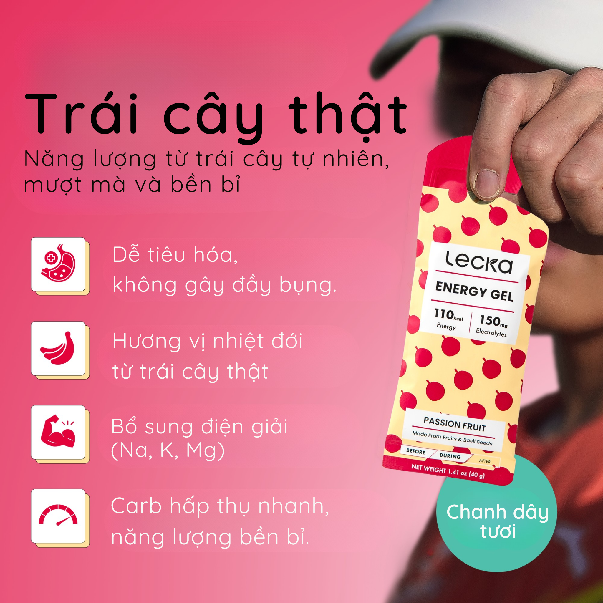  Gel năng lượng Lecka Energy Gel vị Chanh Dây 