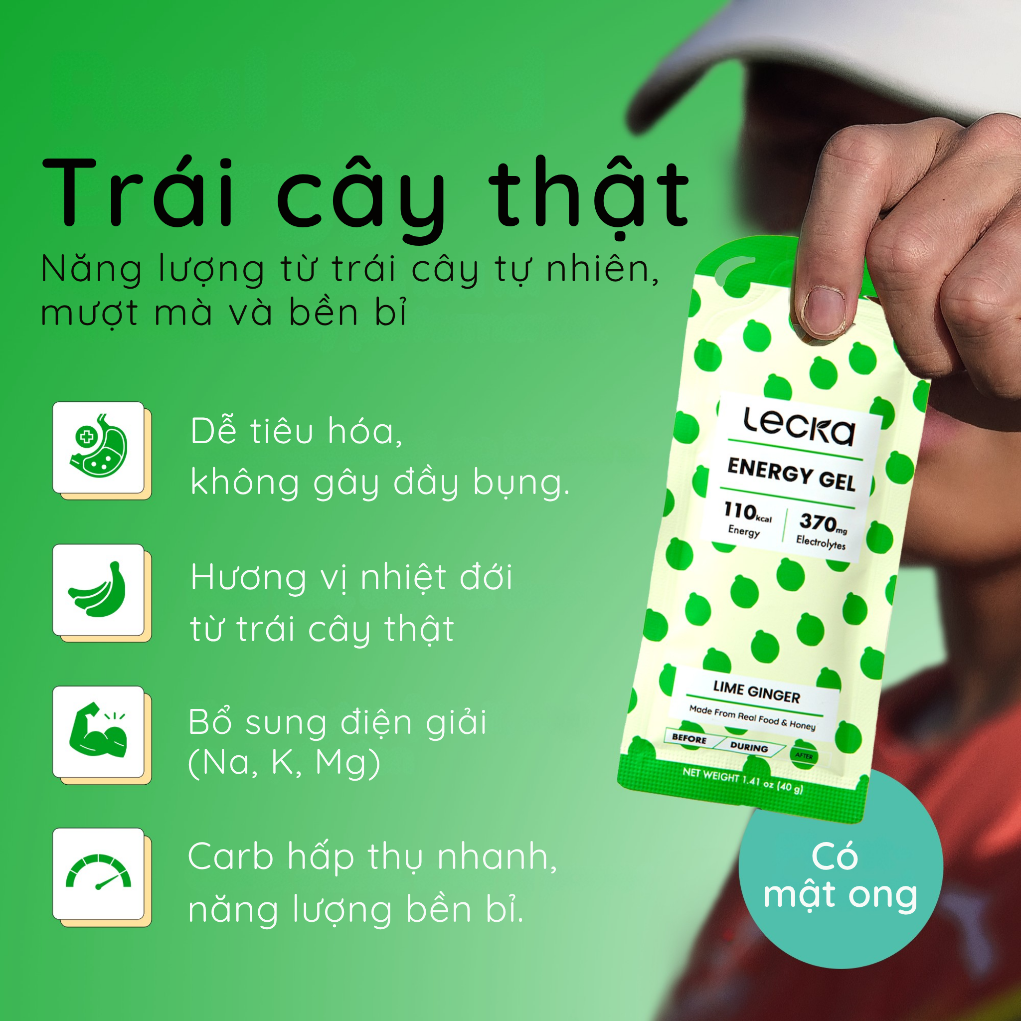  Gel năng lượng Lecka Energy Gel vị Chanh Gừng 