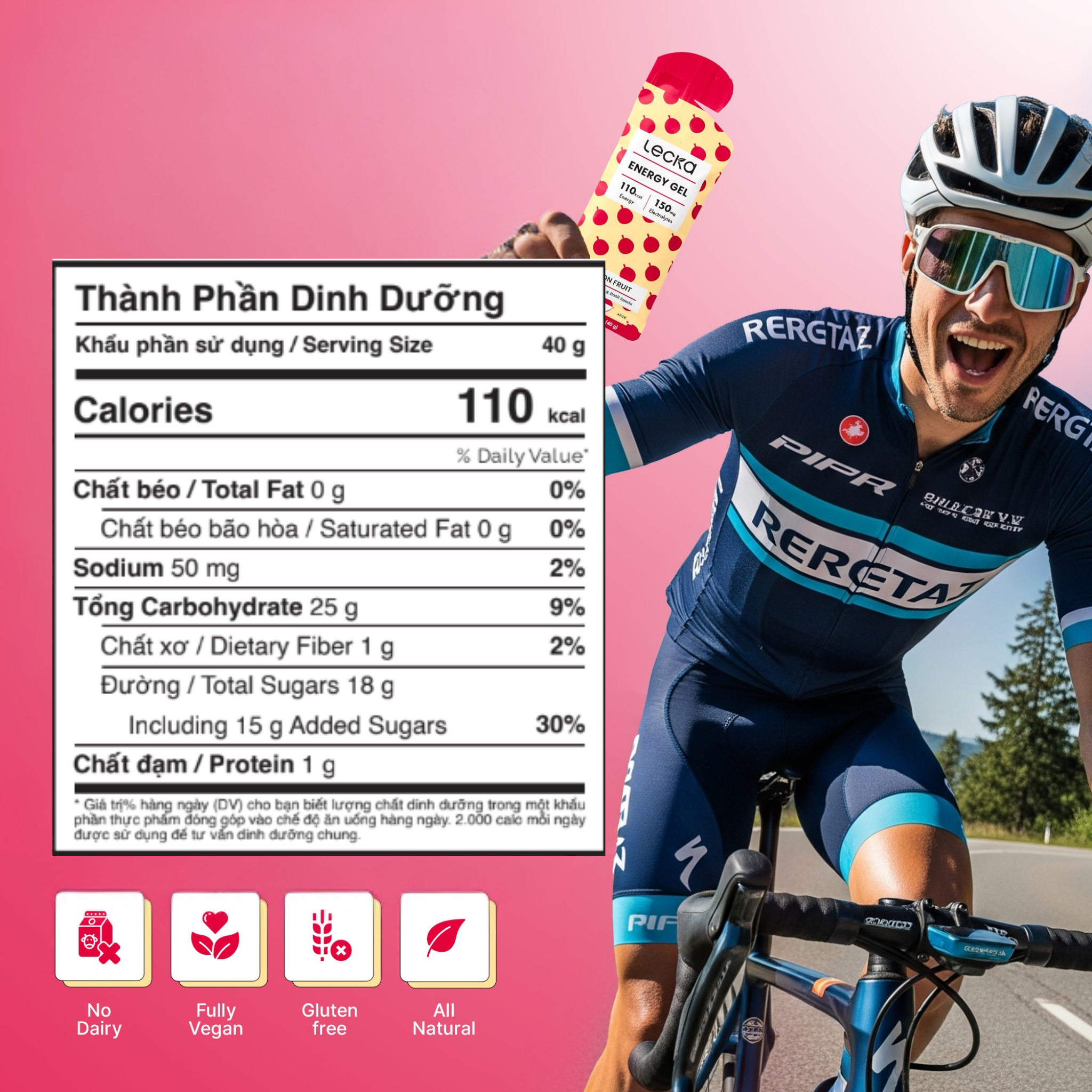  Gel năng lượng Lecka Energy Gel vị Chanh Dây 