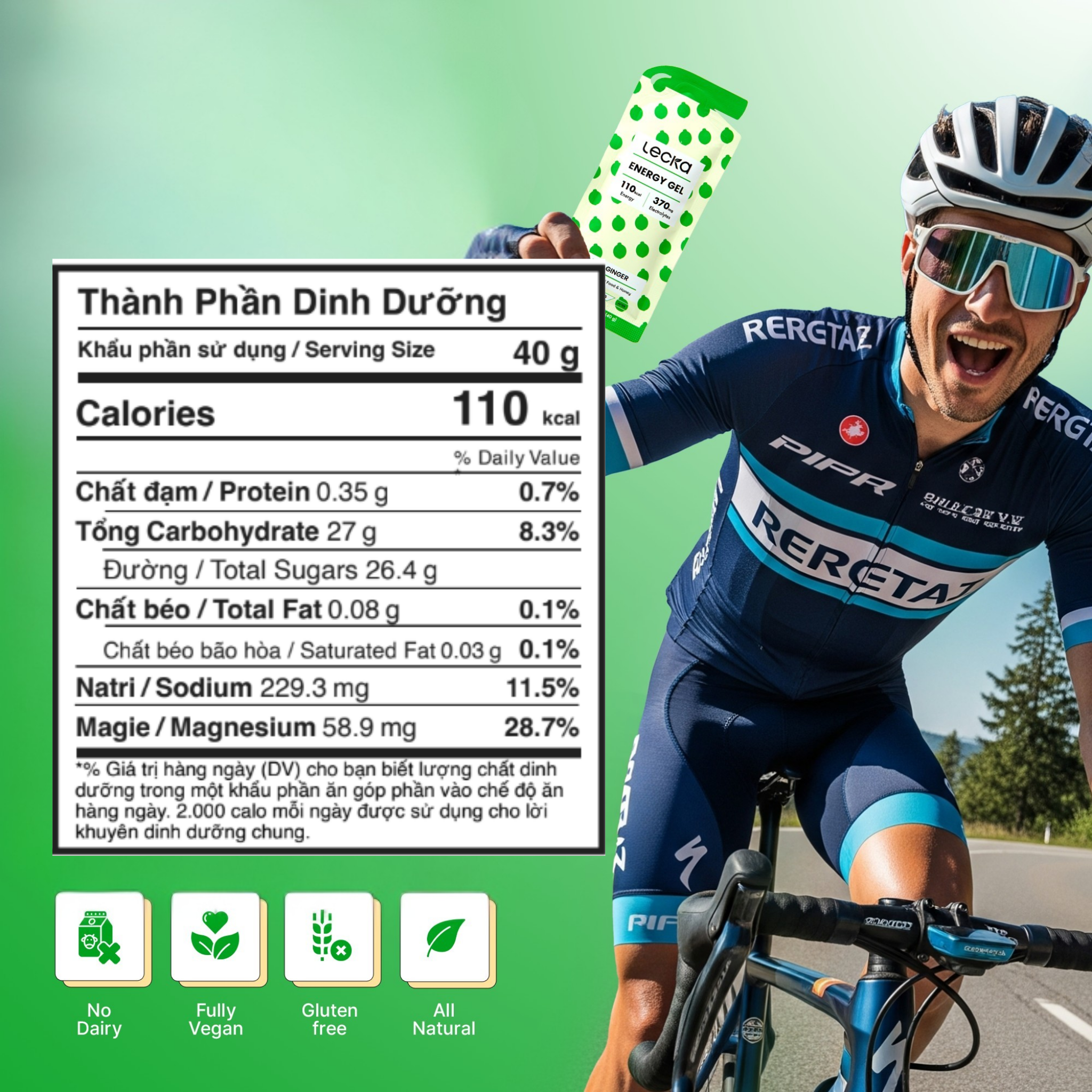  Gel năng lượng Lecka Energy Gel vị Chanh Gừng 