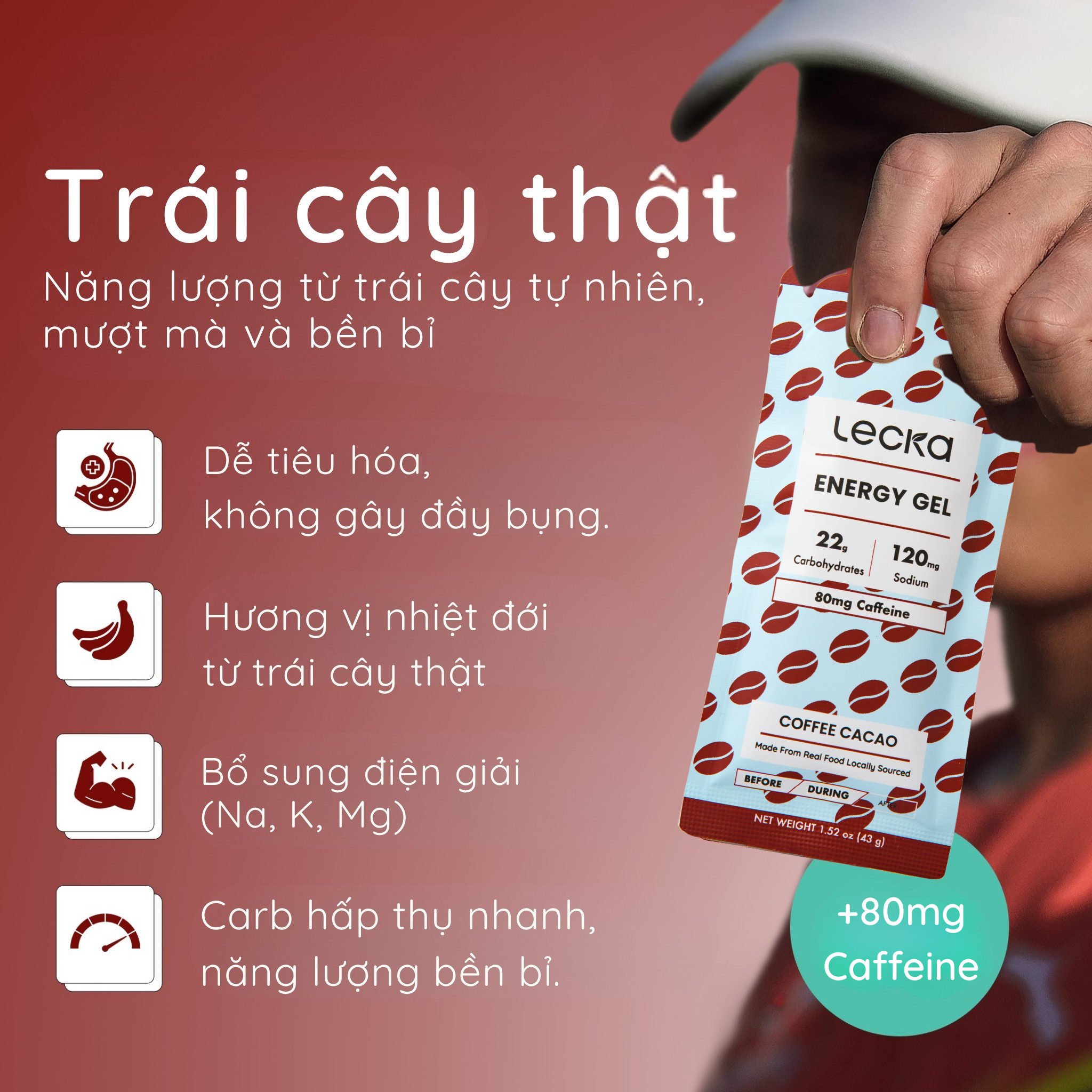  Gel năng lượng Lecka Energy Gel vị Cà phê Cacao 