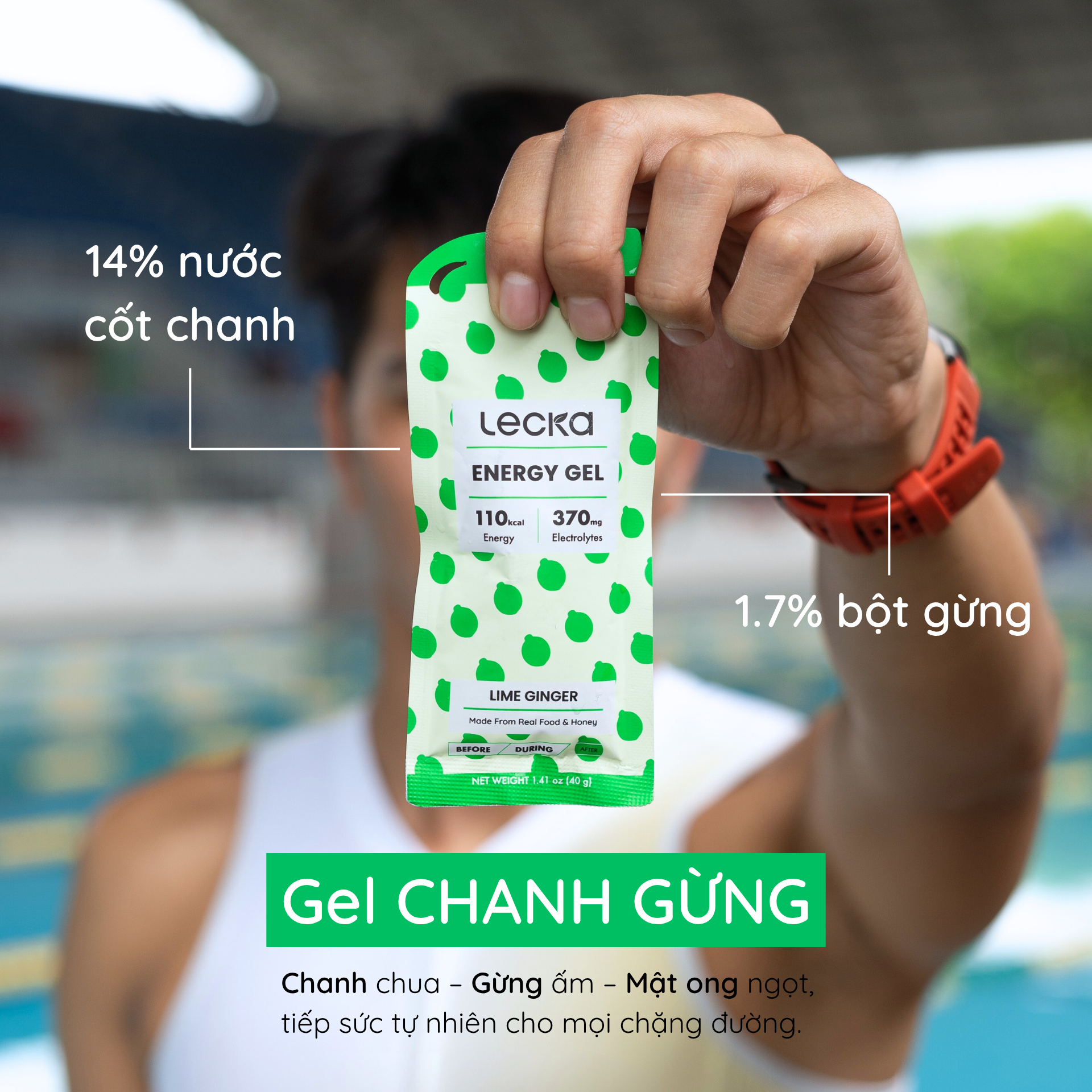  Gel năng lượng Lecka Energy Gel vị Chanh Gừng 