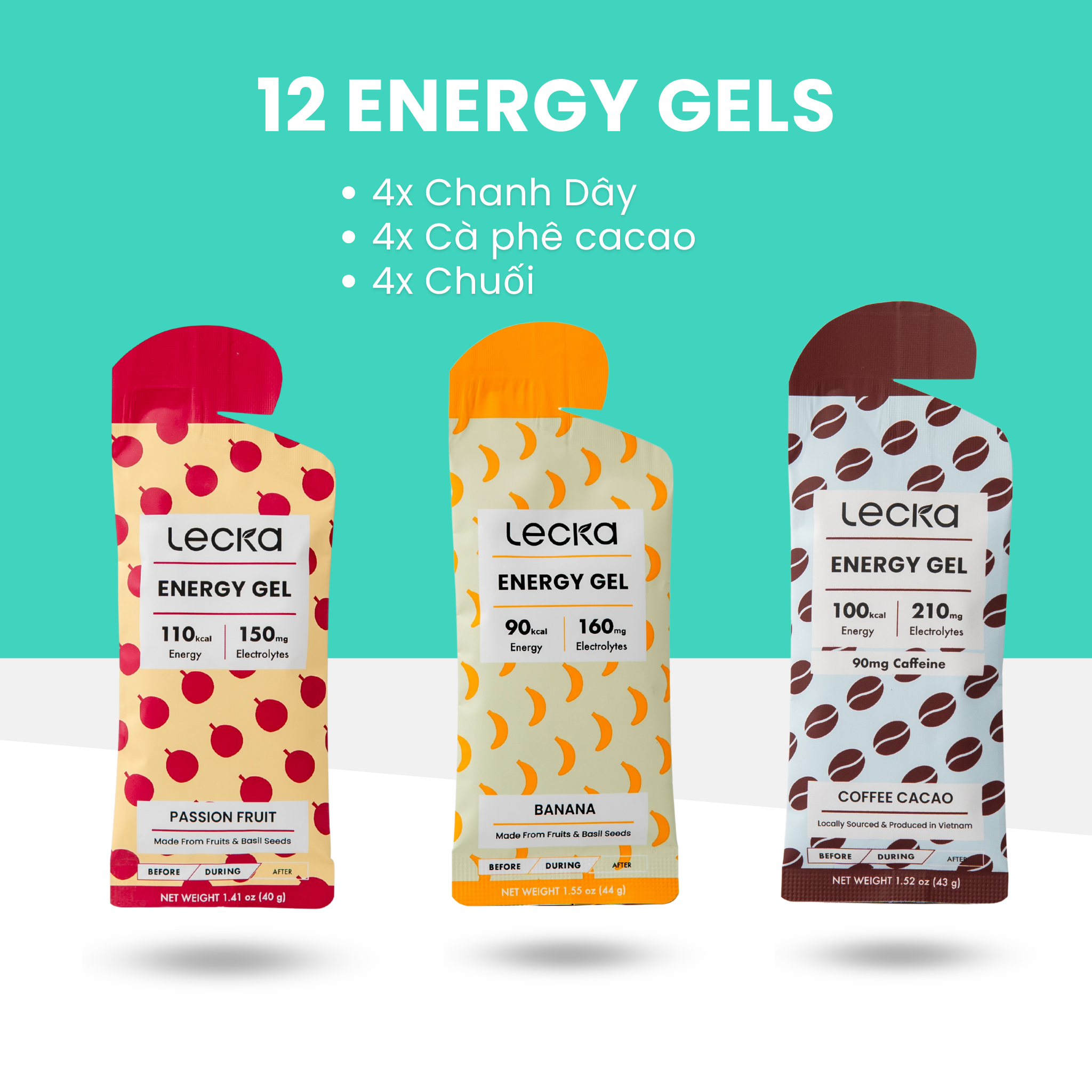  Energy Gel - 3 Vị Tổng Hợp - 12 gói 