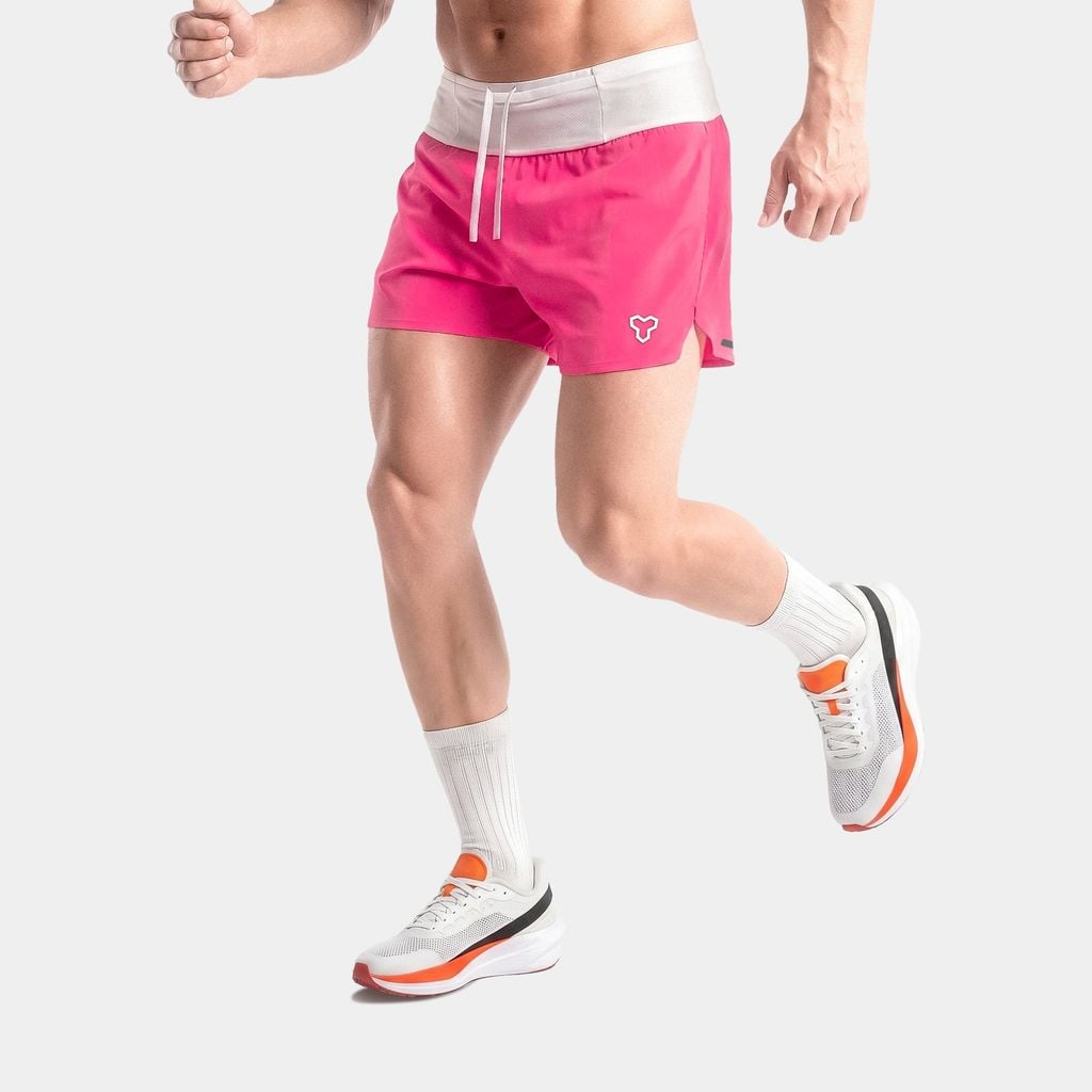 [SM 201] Quần Short Nam Đa Năng - Hồng Neon Belt Trắng