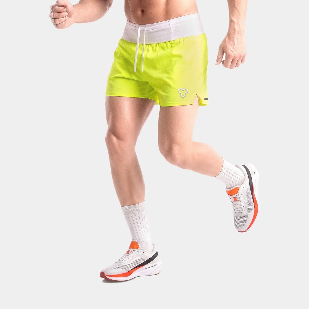 [SM 201] Quần Short Thể Thao Chạy Bộ Nam Đa Năng MOTIVE MEN SHORT BELT - Màu Xanh Neon (Chưa Bao Gồm Lót Trong)