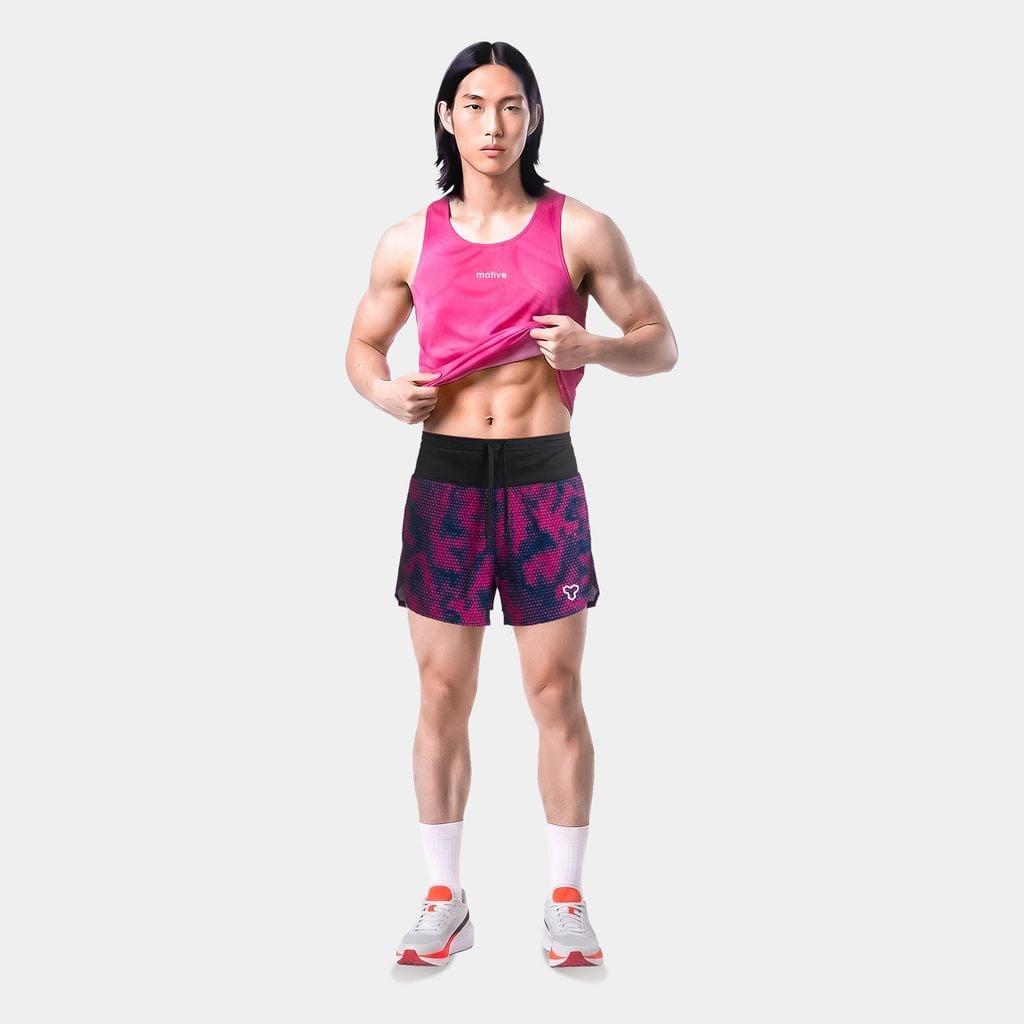[SM 201] Quần thể thao Short Nam Đa Năng - Hồng Họa Tiết