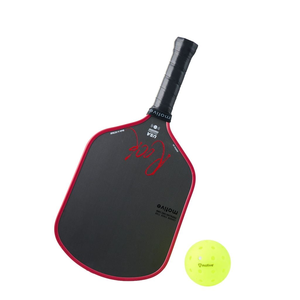 Vợt Pickleball MOTIVE ROCK PRO GEN 5– Carbon Ép Nhiệt, Lõi Hybrid 16mm, 230g – Màu Đỏ