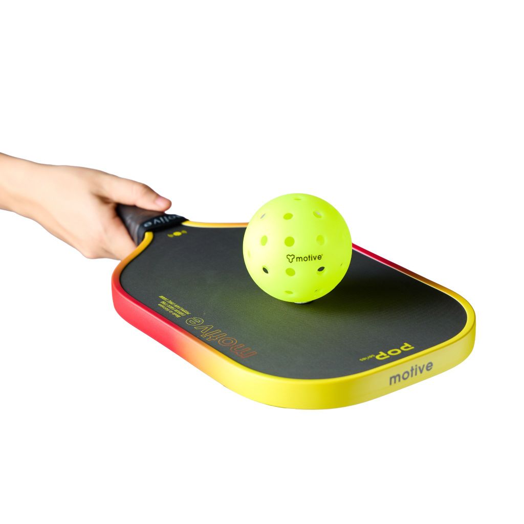 Vợt Pickleball MOTIVE POP SERIES Carbon 16mm – Lõi tổ ong PP, mặt Carbon T700, 230g - Màu Đỏ/Vàng