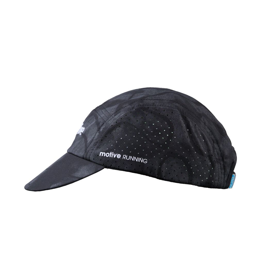 MŨ THỂ THAO CHẠY BỘ - ĐẠP XE MOTIVE CAP SMILE - Màu đen họa tiết