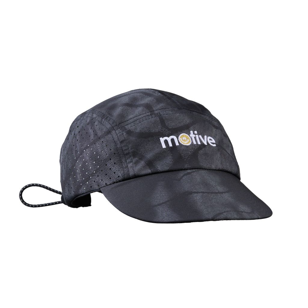 MŨ THỂ THAO CHẠY BỘ - ĐẠP XE MOTIVE CAP SMILE - Màu đen họa tiết